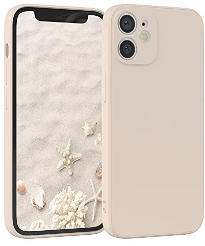 EAZY CASE - Silikonhülle für iPhone 12 Mini Hülle Silikon Case Beige weich stoßfeste Handyhülle Schutzhülle mit Kameraschutz Dünn Premium Schutz Cover TPU Phone Bumper in Pastell Taupe Matt