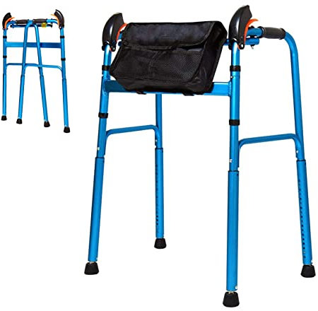 Rollator Ohne Rollen,Kann Treppen Steigen Gehbock Faltbarer Gehwagen Gehhilfe für Senioren Stauraum 15 Gänge Höhenverstellbar Leichtgewicht Aluminium 360° Drehbare Rutschfeste Füße