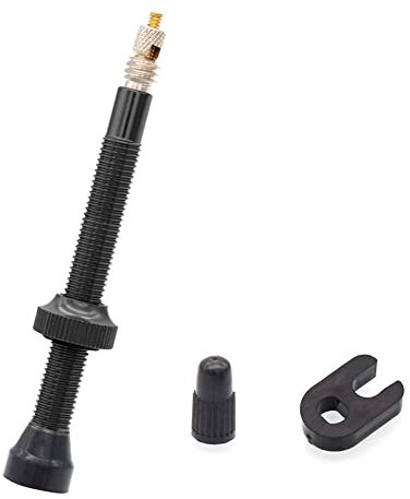Fahrrad Presta Ventilverlängerung,Asudaro 40/60mm Aluminiumlegierung Fahrrad Ventilverlängerung Extender Tubeless Ventilschaft mit Kunststoffschlüssel für MTB BMX DH Bikes,schwarz 60MM