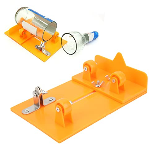 Taglierina per bottiglie di vetro Taglierina per bottiglie di vino Kit macchina fai-da-te Testa di taglio in carburo affilata Strumento di taglio (Giallo)