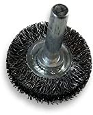 Brosse rotative circulaire métallique sur tige Ø 30 mm |Fil acier dur Ø 0,30 mm | Epaisseur 18 mm | 3 rangs | Pour perceuse ou visseuse à mandrin | Kibros 2630AT18