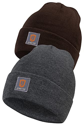 Indicode Herren Vulcano Wintermütze Strickmütze Unisex 2er Pack Beanie | Weiche Strickmützen im 2er-Pack, Kälteschutz für Alltag und Freizeit, Wintermütze, Beanie, Freizeitmütze für Männer & Frauen
