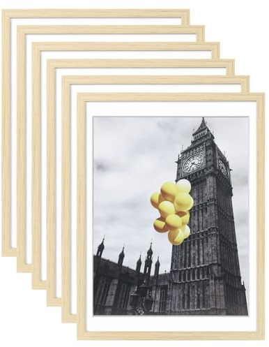 BSRHOME Picture Frame, Set of 6 12x16 Natural Wood, Poster Frame with Plexiglass, Tabletop & Wall Mount, Ideal Gift for Any Occasion