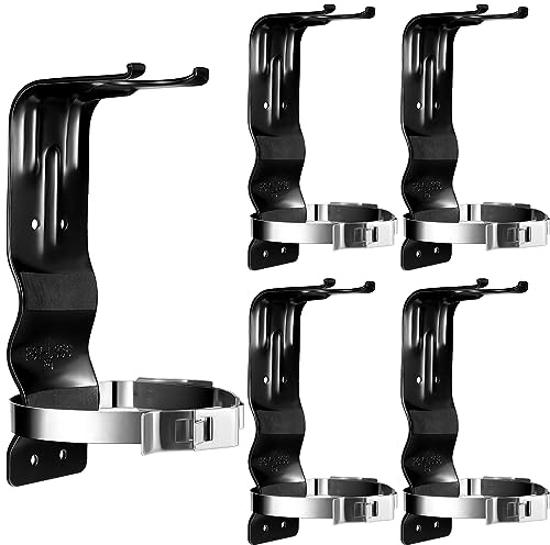 Therwen Feuerlöscher-Halterung, 2,3 kg, Wandhalterung, Edelstahl, Feuerlöscher-Halter für Zuhause, LKW, Fahrzeug, Schwarz, 5 Stück