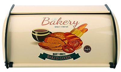 NUOBESTY Caja De Almacenamiento Para Refrigerios Estilo Vintage Contenedor Para Guardar Pan De Cocina Organizador De Mesa Para Hogar Color Amarillo Capacidad