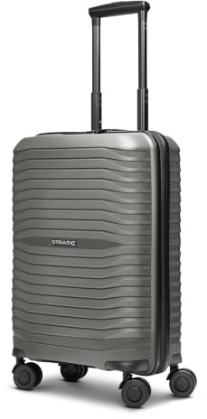 Stratic Kabinen-Koffer für Damen und Herren | Kleiner Cabin-Trolley 37 x 20 x 55 cm aus hochwertigem, leichtem Polypropylen Material | Doppelrolle & Teleskopgriff| Shine Serie