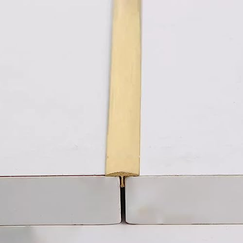 TREGOO Brass Material Flooring Transition Strip, T Molding Gold Edging Trim Caulk Strip for Uneven Floors, Vinyl to Wood Floor Seam Floor Gap Cover (Size : 10x3.5mm)