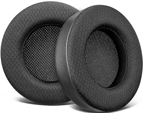 SOULWIT Mesh Fabric Earpads Replacement for Corsair Virtuoso RGB Wireless XT SE Gaming Headset, Ear Pads Cushions with High-Density Noise Isolation Foam, Added Thickness - Black