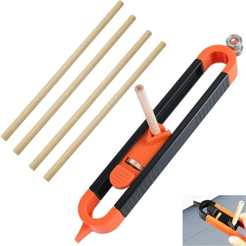 Gruvox 5Pcs Scribe Tool Durable Adjustable Contour Gauge Multi Functional Easy to Use Scribing Tool with Lock for Pencil Scribing Tool for Woodworking Profile Marking Tool for Floor Carpet Tile Laying