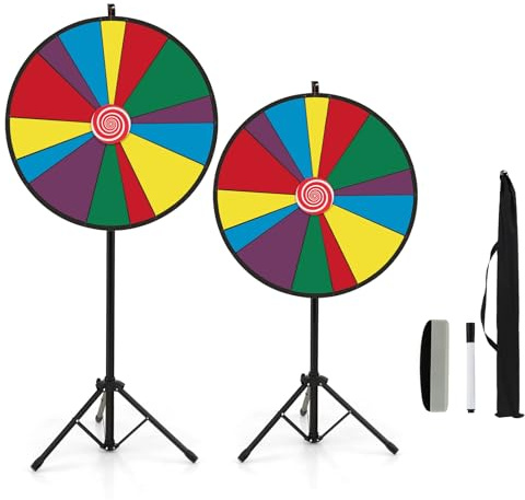 SOARS Ruleta de la Suerte, la Ruleta de la Suerte con Soporte con Ventosas, Ruleta con Marcadores y Borradores de Pizarra Blanca, Ruleta Chupitos para Familia, Año Nuevo y Fiesta (30 Pulgadas)
