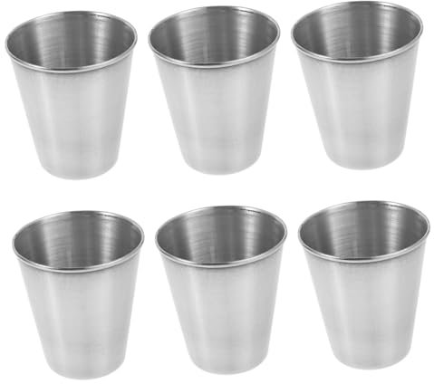 ABOOFAN 6St Weinglas aus Edelstahl edelstahltasse stainless steel cup Kaffeeglas Weinbecher Weingläser schnapsgläser Metallbecher leichte Schnapsbecher Rostfreier Stahl