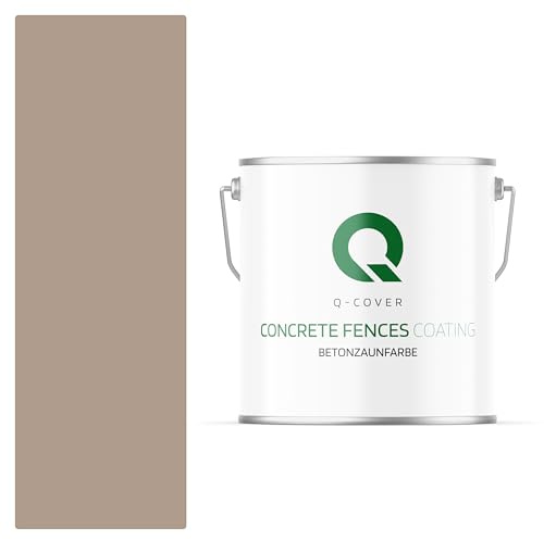 Q-COVER Betonzaunfarbe | 5L | Hazelnuss | Silikon Farbe | Außen | Betonfarbe | Hydrophobe Farbe | Acrylat Dispersion | Betonzäune | Betonelemente