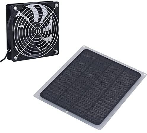 Solarventilator, 6 W, Solarpanel-Ventilator mit Schutznetz, Gewächshaus-Solarventilator, Wasserdichter Gewächshaus-Hühnerhaus-Solarventilator für den Außenbereich, Elektrische