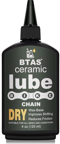 BTAS Dry Bike Chain Wax Lube 4 oz for Road,Mountain Bike,MTB & Bicycle Chain Lubricant Oil with Ceramic Nanoparticle and PTFE (Teflon)