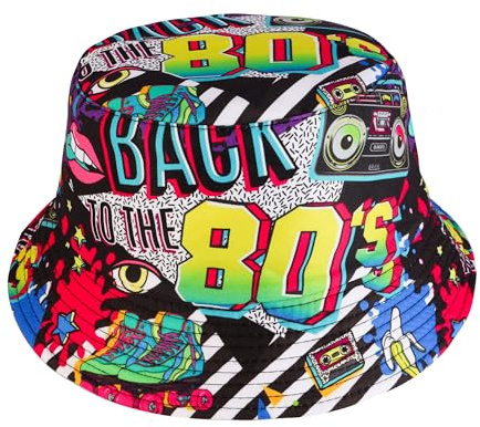 JJDreams 80er Bucket Hut Unisex Fischerhut Retrol Hut Modischer Sommerhut, Faltbar, Outdoor-Anglerhut