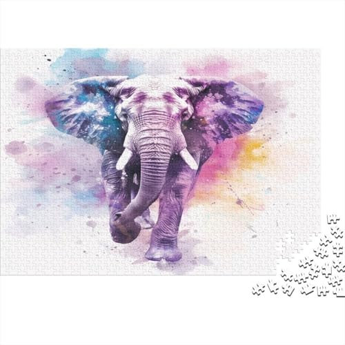Elefant Holzpuzzle Erwachsene, 1000 Teile Großes Holzpuzzle Für Erwachsene Und Kinder, Anzug Klassisches Puzzle Für Kinder Ab 12 Jahren Und Erwachsene 1000pcs (75x50cm)