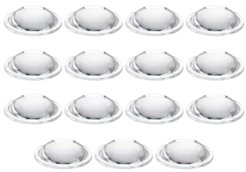 PATIKIL Diamètre 32mm Lentille Plate Convexe,15 Pcs Hauteur 8mm PMMA Acrylique LED Optique Lentille Convexe Condenseur Avec Bord Pour Lampe Torche Voiture Vélo Phare Projecteur,Transparent