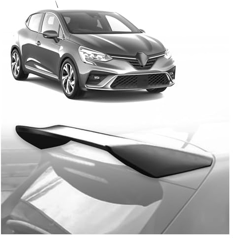 CHROMEMASTER | Spoiler da Tetto; Spoiler Posteriore Compatibile con Renault Clio Hatchback 2019 +; Alettone Tetto; Poliuretano; Per la verniciatura; Metodo di Montaggio: Colla | Tuning Ottico per Auto
