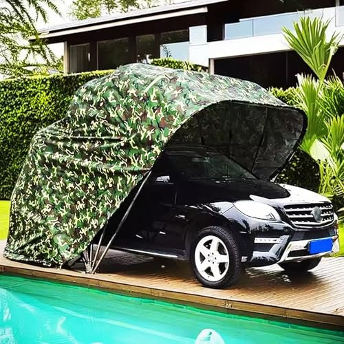 WTTTTW Carport per impieghi gravosi, Carport Retrattile Idraulico, Carport Esterno in Metallo Pieghevole semiautomatico, Riparo Portatile per Garage Mobile per Auto,19.6x8.2x8.2ft