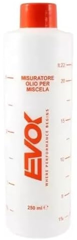 Evok Messbecher für Ölmischung, abgestuft, mit Deckel, 250 ml, Dosierer für Scooter Vespa Motorrad 2-Takt