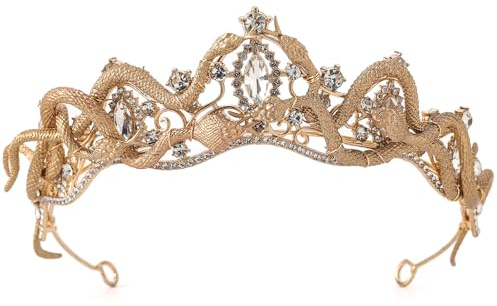 CoTeeZa Medusa Schlangenkrone für Wemen – Meduza griechische Göttin Cosplay Stirnband Royal Edelstein Gothic Queen Halloween Kopfbedeckung