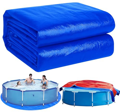 YumSur Pool Bodenplane,Poolunterlage rund, 4.6m Schwimmbad Matte 180g/㎡Bodenschutzmatte Outdoor, Faltbarer Pool Unterlegmatte, Pool Ground Cloth für Schlauchboote, Planschbecken