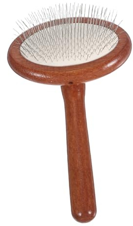VERDANVERSE Peine de Madera para Perros con Púas de Acero Inoxidable Deslanador Ergonómico para Pelo Peine para Mascotas como Caniches y Retriever