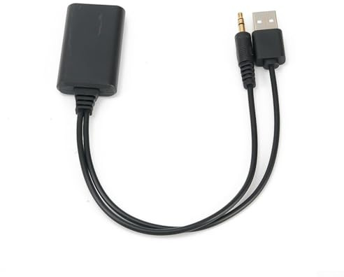Câble adaptateur Bluetooth AUX avec chargeur USB pour autoradio E90/E91/E92/E93, diffuser de la musique à partir d'un smartphone, entrée 12 V DC, coque ABS, compatible avec mode AUX