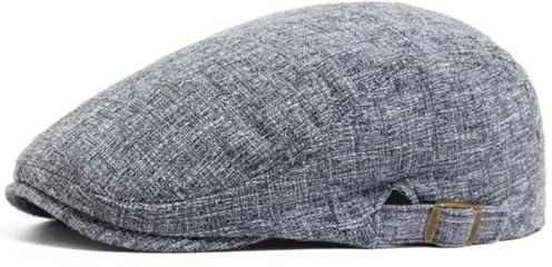 CHENWEIHAI Barett Baskenmützen Für Herren Dünne Zweireihige Baskenmütze Mode Männer Vintage Visier Flache Kappe Frauen Hut Baskenmützen Für Casual Unisex (Einheitsgröße/Dunkelgrau)