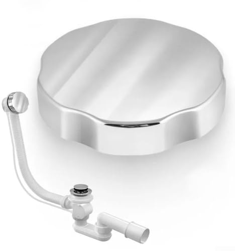 Shophubio Drehknopf für Badewanne, 74 mm, Chrom, Messing, mit rundem Griff zur Verhinderung von Wasserüberlauf, kompatibel mit Standard-Wannenarmaturen