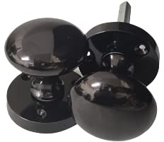 Haven Heritage Door Knob Round Sprung Mortise Black Nickle 1 x Pair