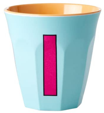 RICE DK Coppa in melamina media blu morbido con la lettera I