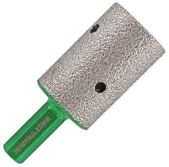 KURSTOL Fresa Diamantada - Fresa de Diamante 25mm x Mango Hexagonal Corona Diamantada Para Ampliar el Acabado Redondo Biselado Existente en Porcelana, Cerámica Dura, Granito, Mármol