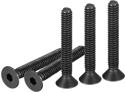 DTGN 1/4-20x3/4 Sechskantschrauben mit Zylinderkopf, 50er Packung, Kohlenstoffstahl, schwarz beschichtet, Vollgewinde, Senkkopfschrauben