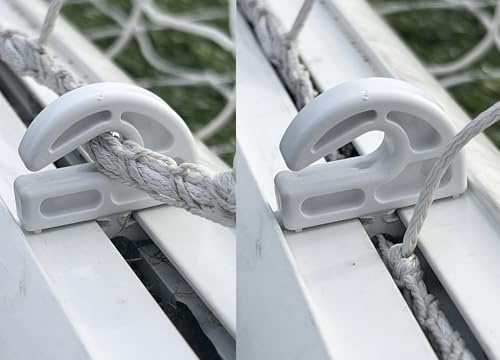 Netzhaken für Fußballtore, offen, für Aluminium-Fußballtore mit 8 mm oder 12 mm Kanalspalt, Twist-Fit-Torbefestigungshaken (50 Netzhaken)