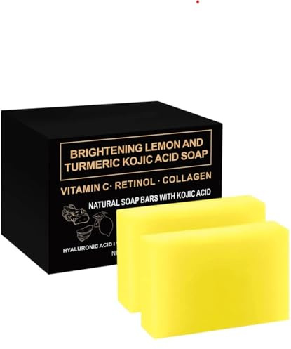 Luxury Lemon Turmeric Soap box, 100g (Pack of 3 bars) | Nature, Pure, Handmade, For Face & Body, Dark Spot Corrector Remover, Moisturizing, Erase Fine Lines, Antifungal