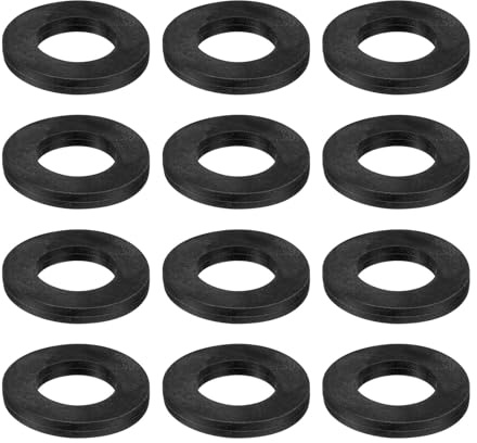 QUARKZMAN 12 Pz Guarnizione Piana Grandi Guarnizioni a Tenuta Nero | DN32 1-13/16 OD x 1-1/5 ID x 1/4 Spessore, Spacer in Gomma Piana Industriale, in Gomma Nitrilica Solida, ad Anello