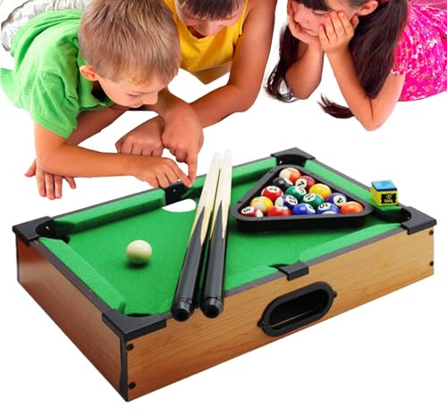 Mini Pool Table Set - Juego de Billar portátil, Equipo de Accesorios | Actividad de Entretenimiento Familiar Divertida, Evento de reunión Escolar, Uso de Viajes al Aire Libre,