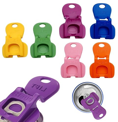 Hautllaif 6 abrelatas de bebidas – tapón de lata y tapa protectora, abrelatas de plástico simple, reutilizable, antipolvo y fugas para cola, cerveza, refrescos, refrescos, limonada, multicolor