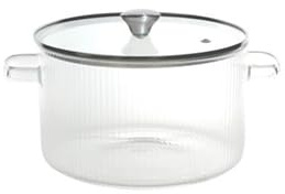 Brandani 50127 Pentola Trasparente in Borosilicato con Coperchio in Vetro Temperato 1.5 Litri Diametro 16 cm