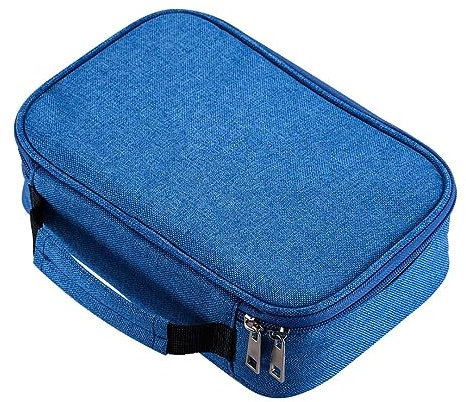 AMGOMH 72 Slots Federmappe Super große Kapazität Bleistift-Beutel Studenten Stationäre Fall Farbige Bleistifte Halter Case Federtasche Federmäppchen mit Innentasche für kleine Gadgets (Blau)