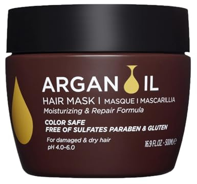 Luseta Argan Oil Hair Mask for Dry Damaged Hair, Repair & Hydration 16.9 Oz