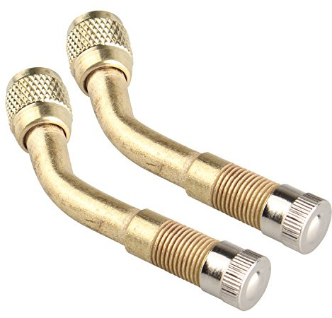 Futheda 2pcs 135-Grad-Winkel-Ventilverlängerungen Reifenvorbau Verlängerung Radadapter für Auto Motorrad LKW (Golden)
