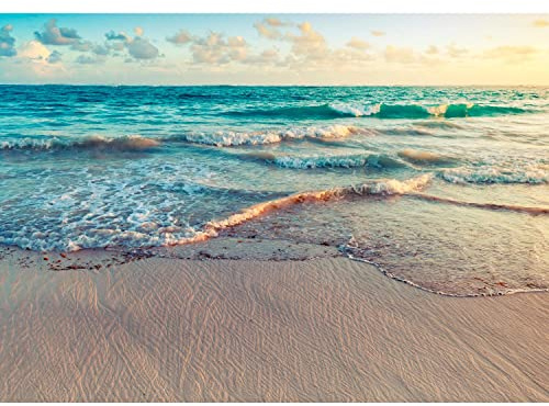 Runa Art Papel tapiz fotográfico Sea Beach 352 x 250 cm Lana Fondo De Pantalla XXL Moderna Decoración De Pared Sala Cuarto Oficina Salón azul Orage 9405011a