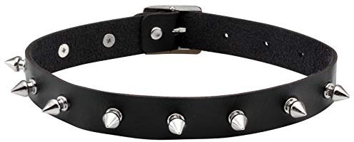 MILAKOO Frauen männer cool Punk Goth Spikes Nieten Metal PU Leder Kragen Choker Halskette (schwarz)
