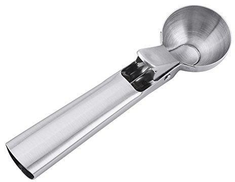 Wifehelper Ice Cream Spoon, Heavy Duty Stainless Steel Ice Cream Scoop Professional Ice-Cream Spade Fruit Spoon Melon Baller Scooper Kitchen Tool