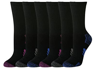 Amazon Essentials Chaussettes Mi-Mollet Performantes pour le Sport, Rembourrées et Respirantes Femme, Noir, 36-39.5