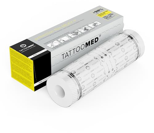TattooMed Protection UV Film MILKY - 98% UV Schützende & Atmungsaktive Hautschutzauflage für Tätowierte Haut - Rolle (2m x 20cm)