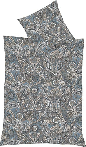 fleuresse Mako-Satin Bettwäsche Modern Classic Heerlen Indigo 1 Bettbezug 135 x 200 cm + 1 Kissenbezug 80 x 80 cm