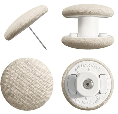 Primpins Duvet Clips - Classic Linen Collection - Locking Pin Fasteners - Keeps Comforter from Shifting in Cover (Set of 8, Natural)
